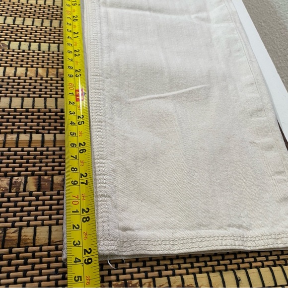 Anthropologie Straight Leg Jeans in Cream Size 26 Cotton Pockets Belt Loops Pant - Picture 14 of 16